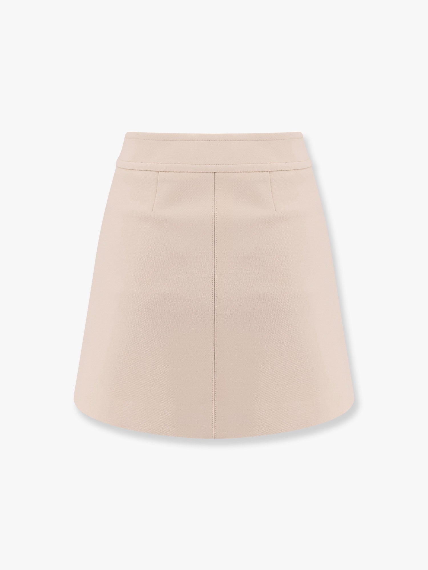 Trapeze mini wool and silk skirt