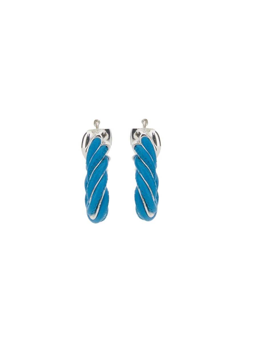TRIANGULAR TWIST HOOP EARRINGS