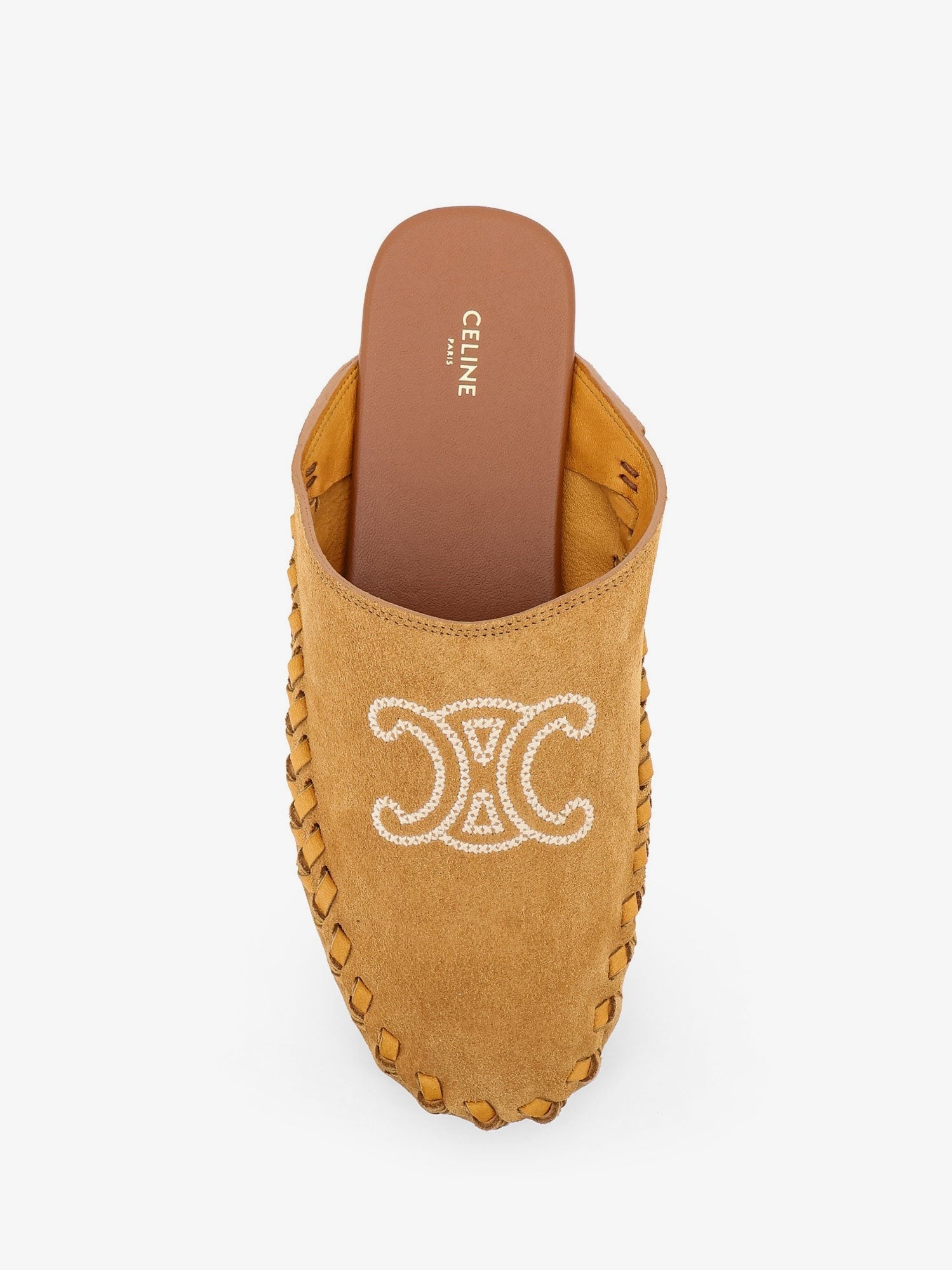 Triomphe Mule 05 suede and leather sandals