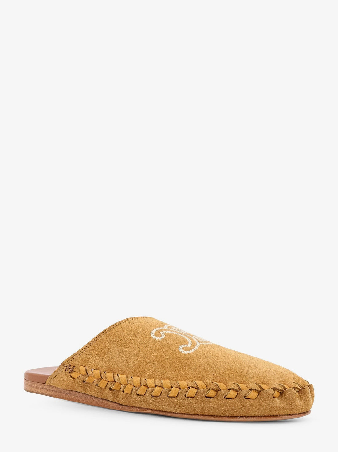 Triomphe Mule 05 suede and leather sandals