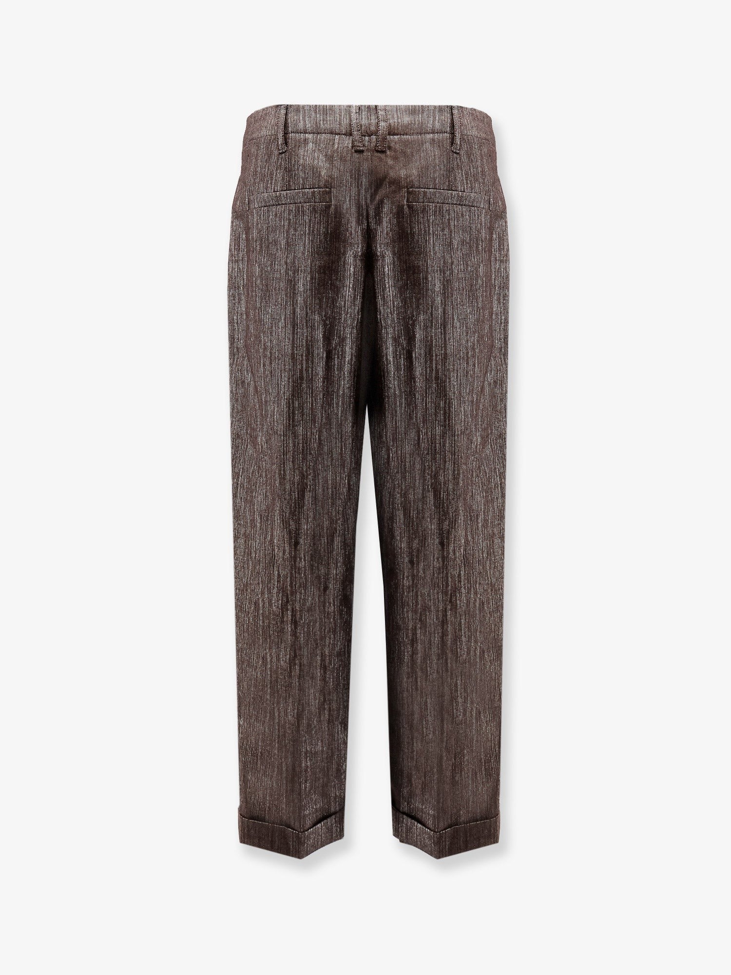 Trousers with lurex effect