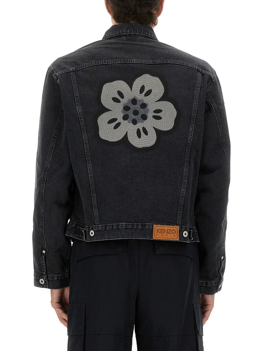 TRUKER JACKET WITH "BOKE FLOWER" EMBROIDERY