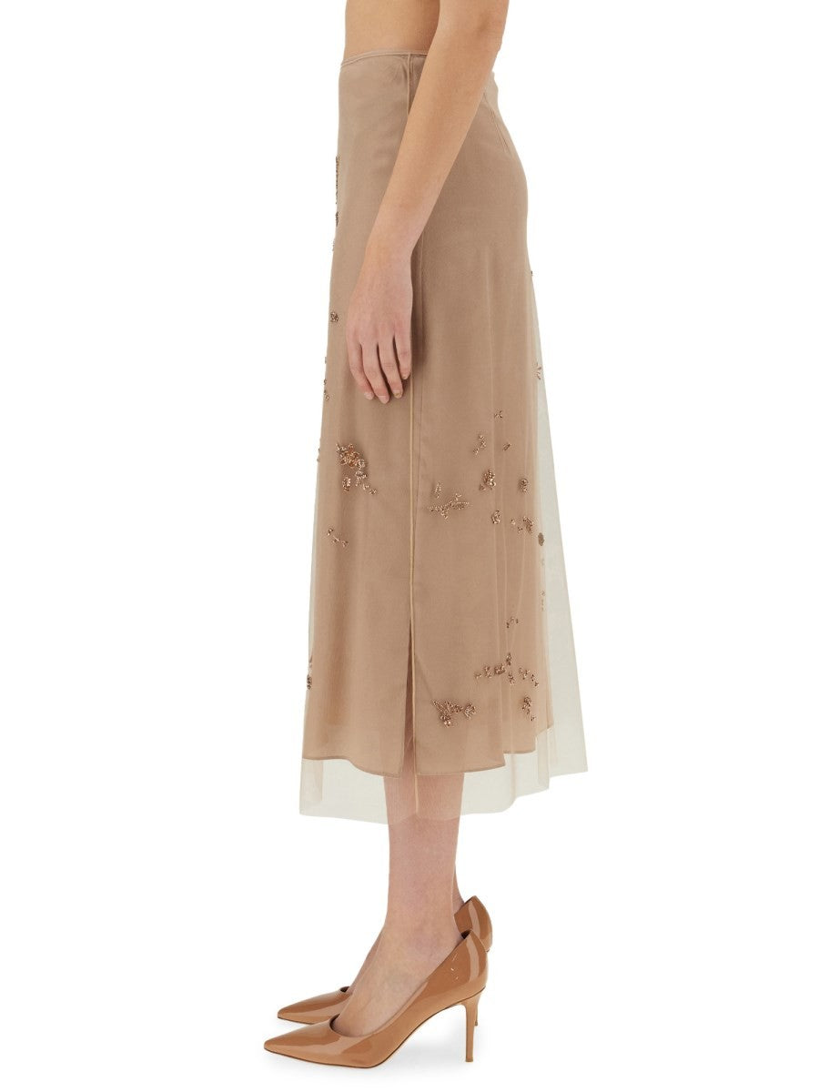 TULLE SKIRT WITH EMBROIDERY
