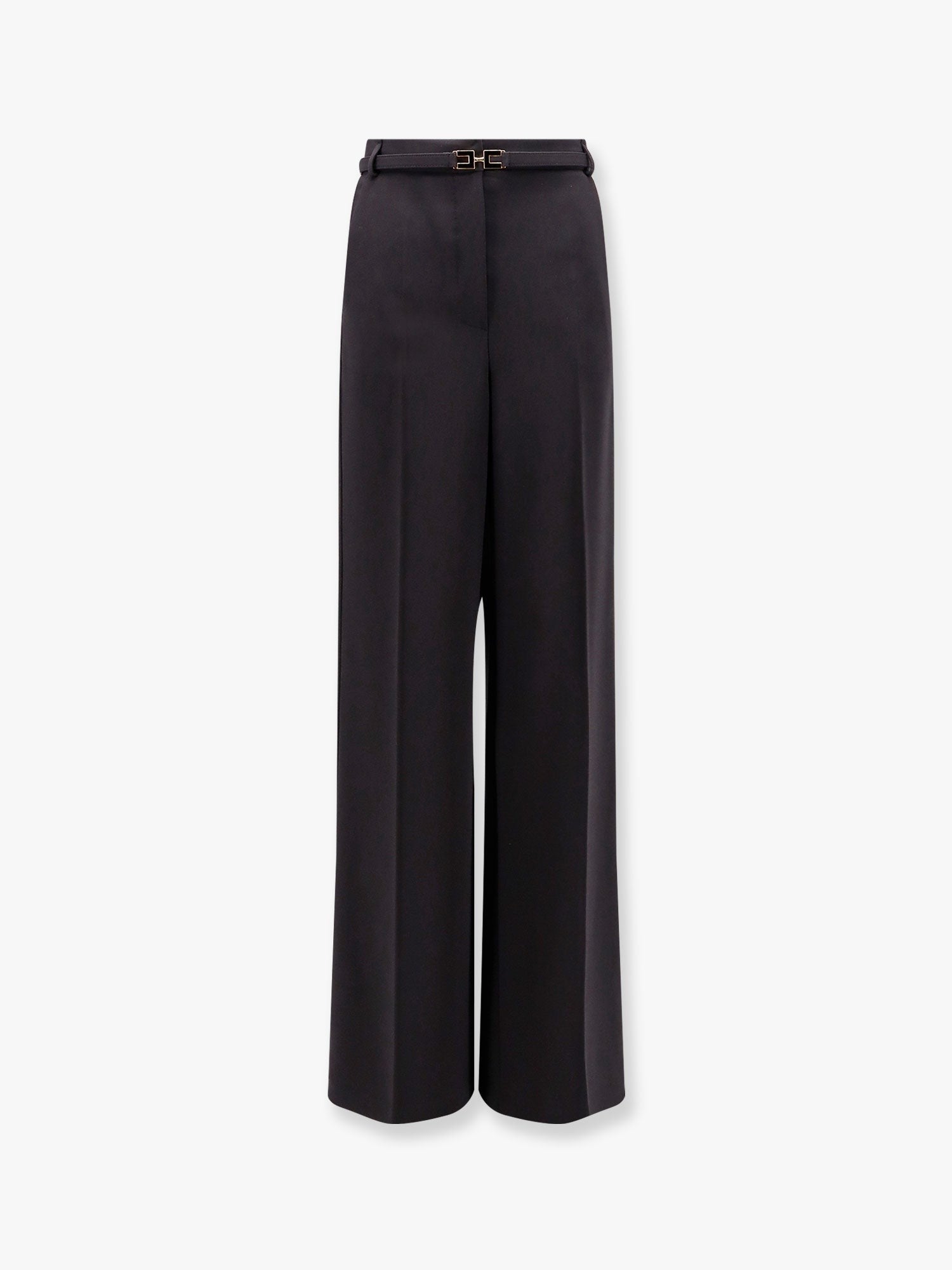Tuxedo trouser with belt and enamelled detail