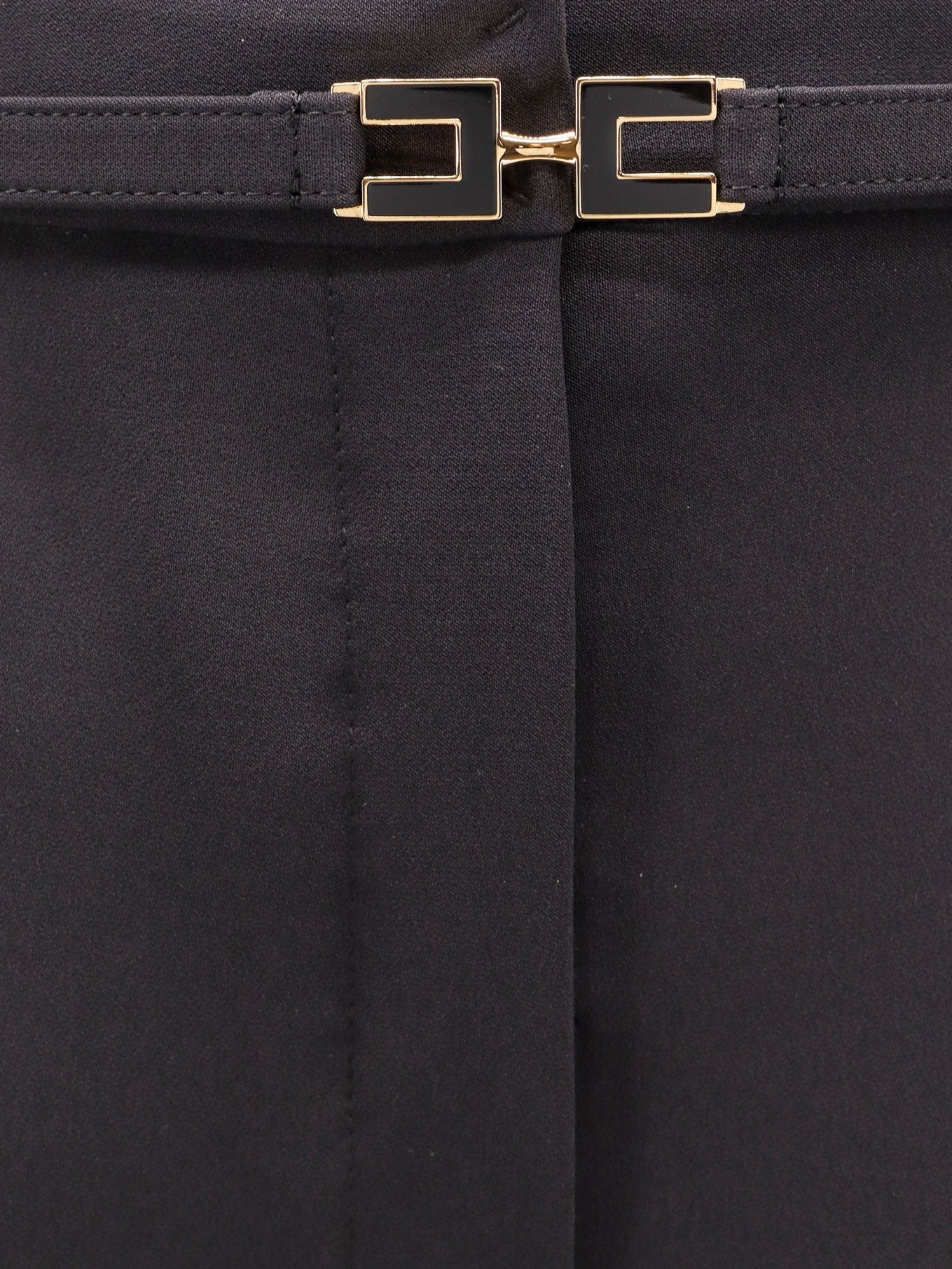 Tuxedo trouser with belt and enamelled detail