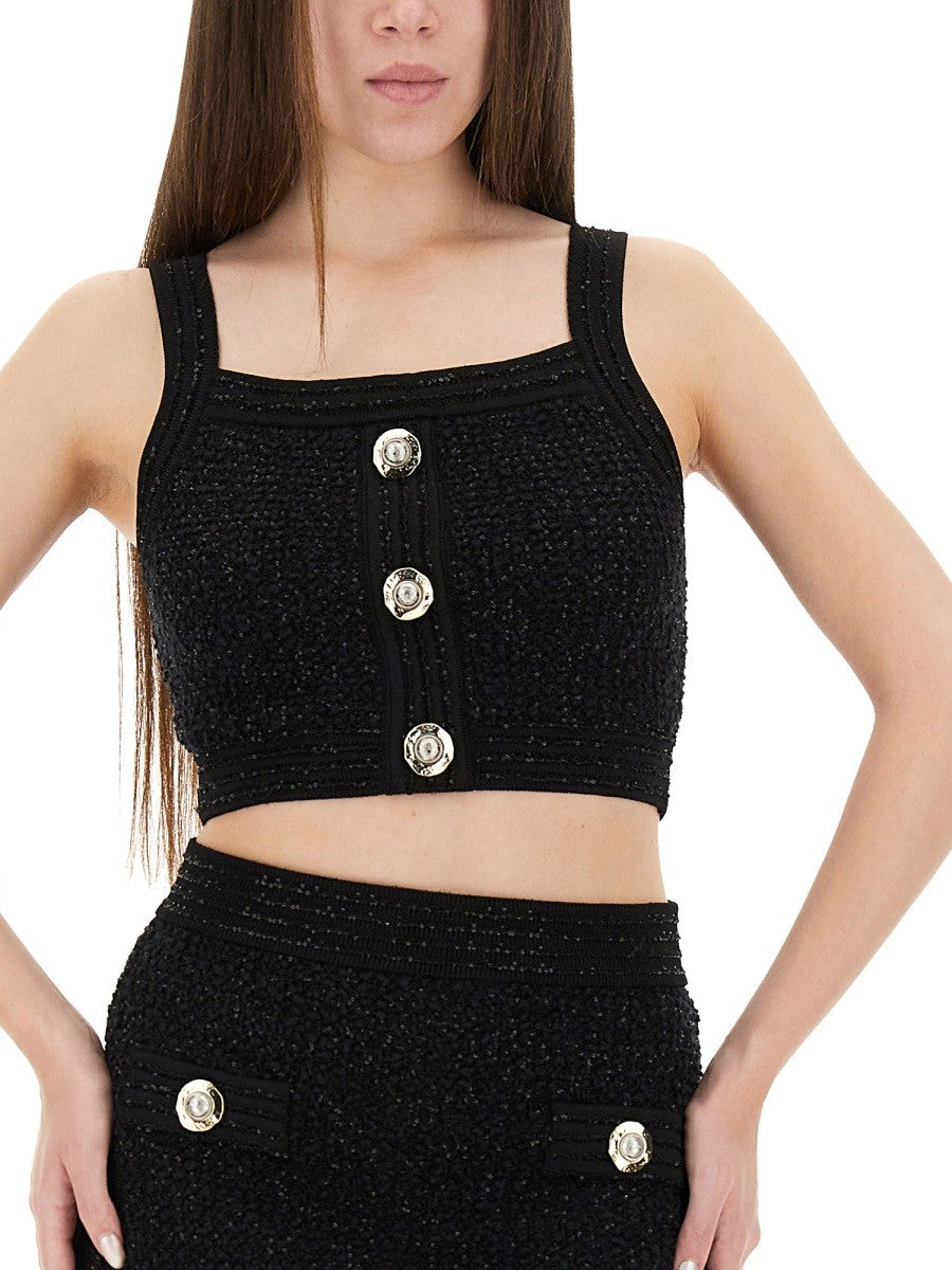 TWEED CROP TOP