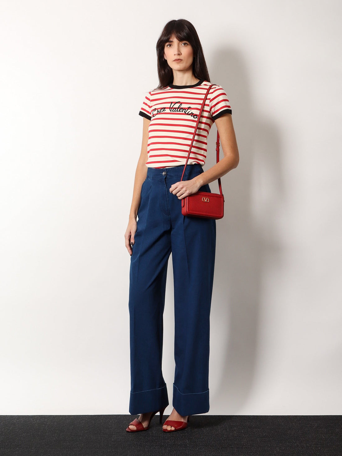 Valentino garavani alltime leather shoulder bag with vlogo signature detail