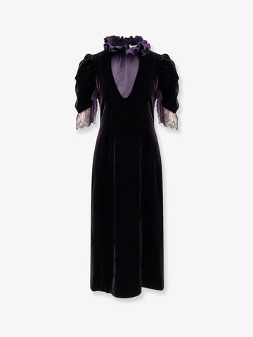 Velvet dress with silk lining