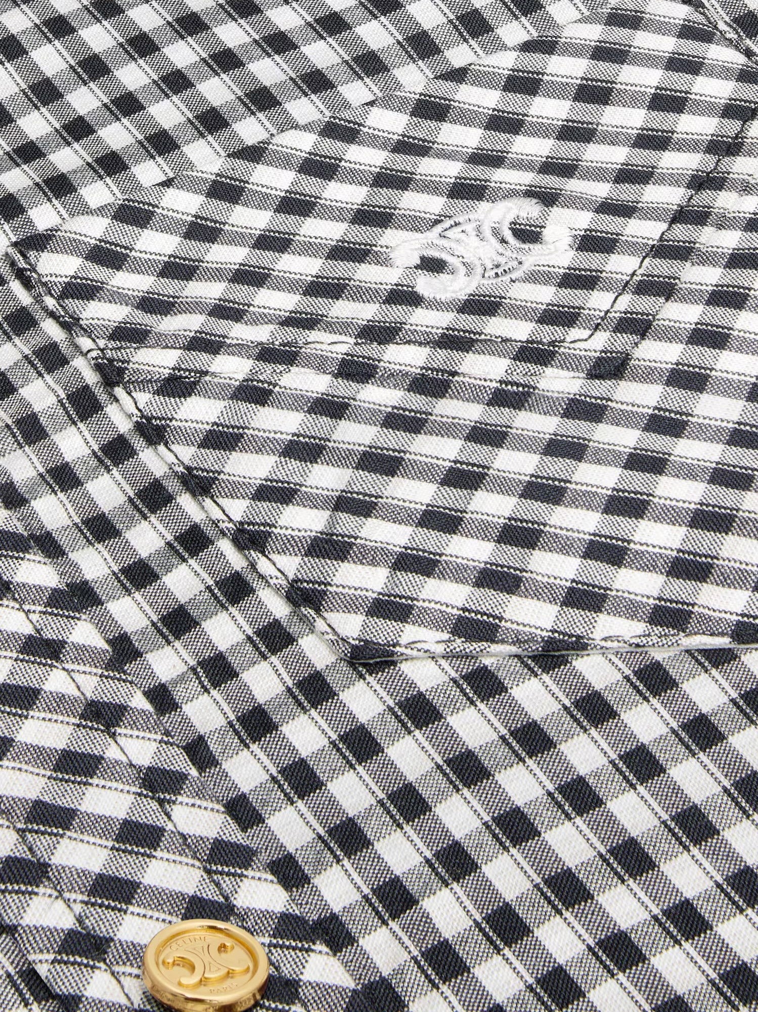 Vichy silk mini chemisier dress