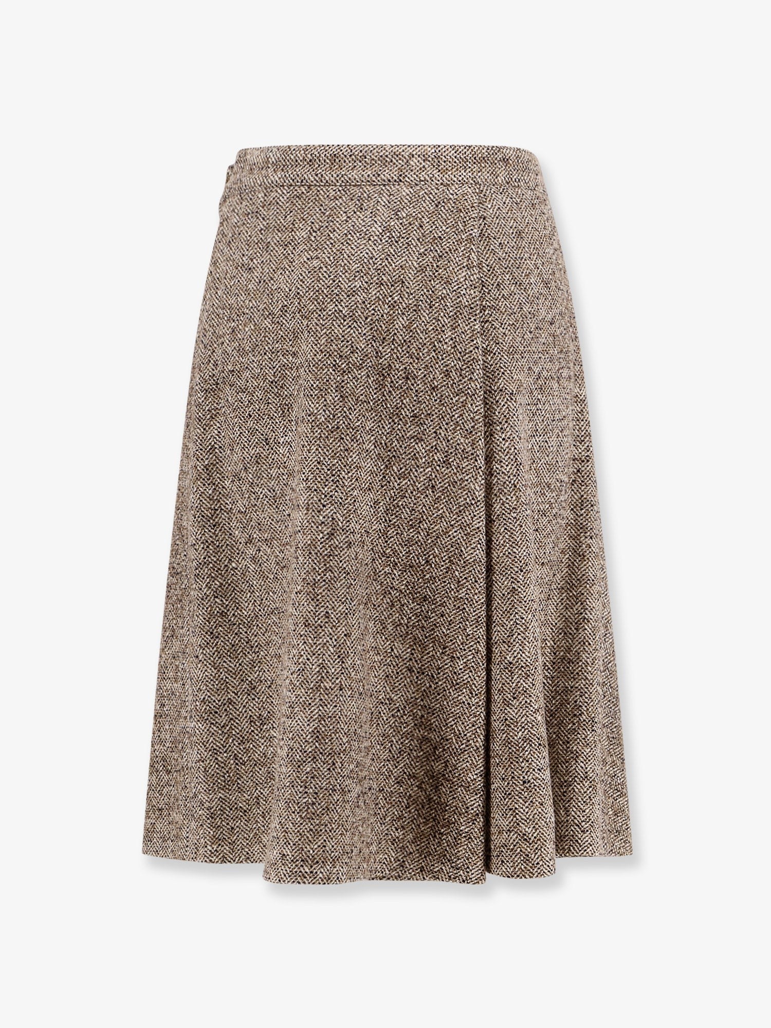 Virgin wool and silk midi skirt