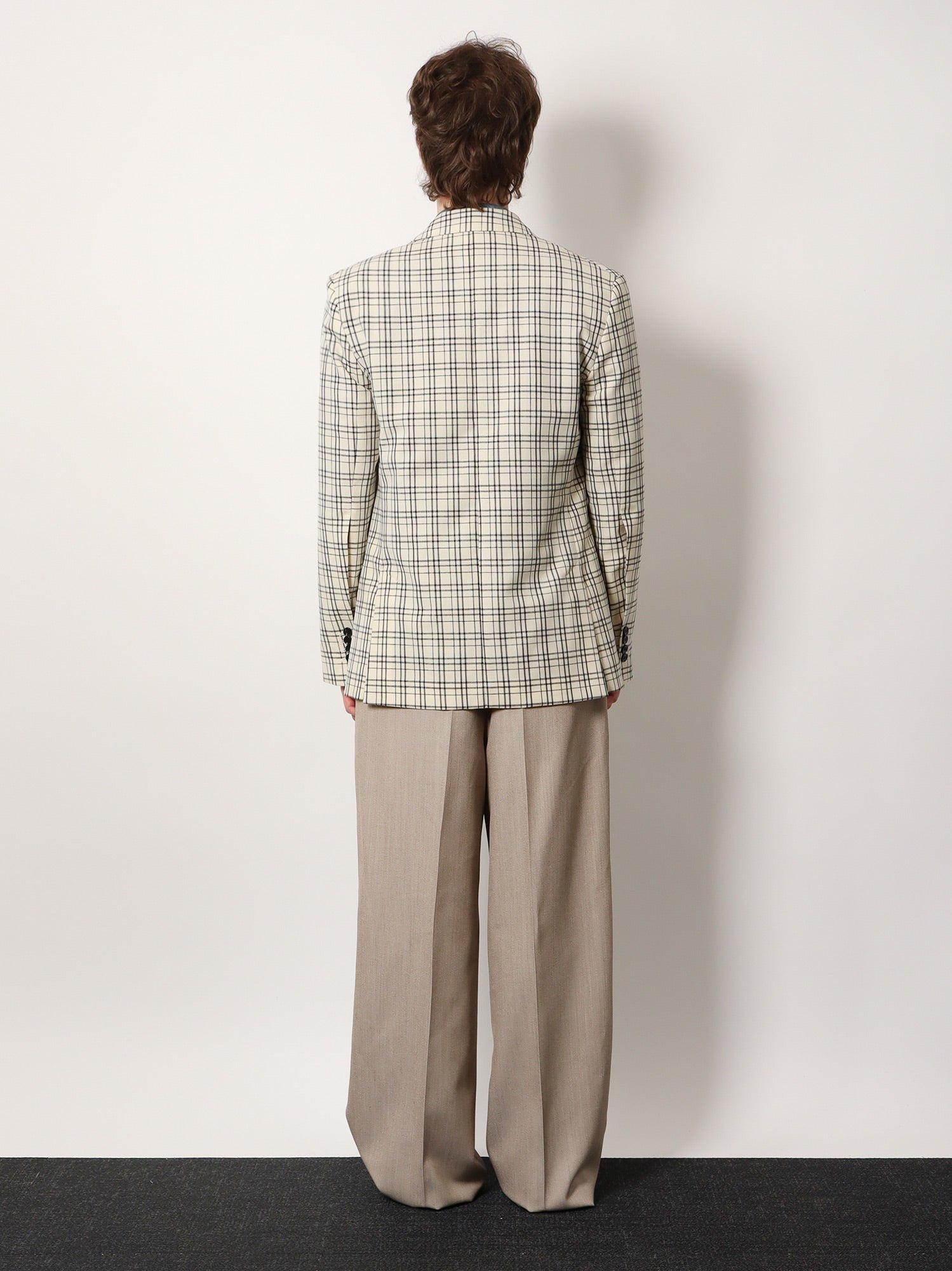 Virgin wool blazer with madras motif