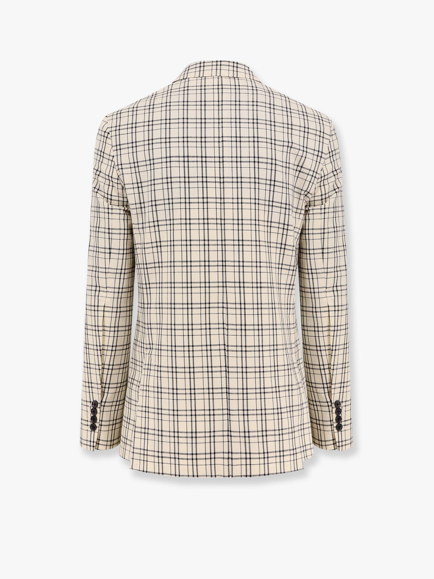 Virgin wool blazer with madras motif