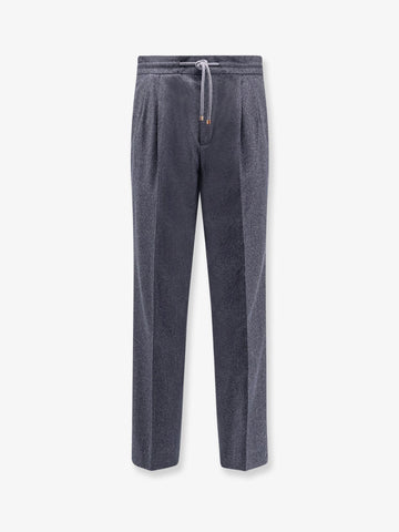 Virgin wool trousers with drawstring