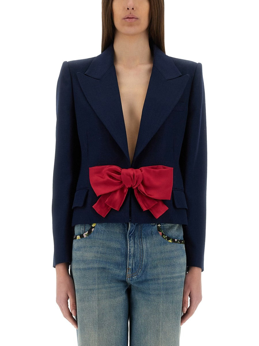 VISCOSE JACKET WITH BOW
