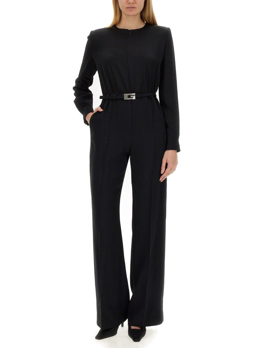 VISCOSE JUMPSUIT WITH BELT