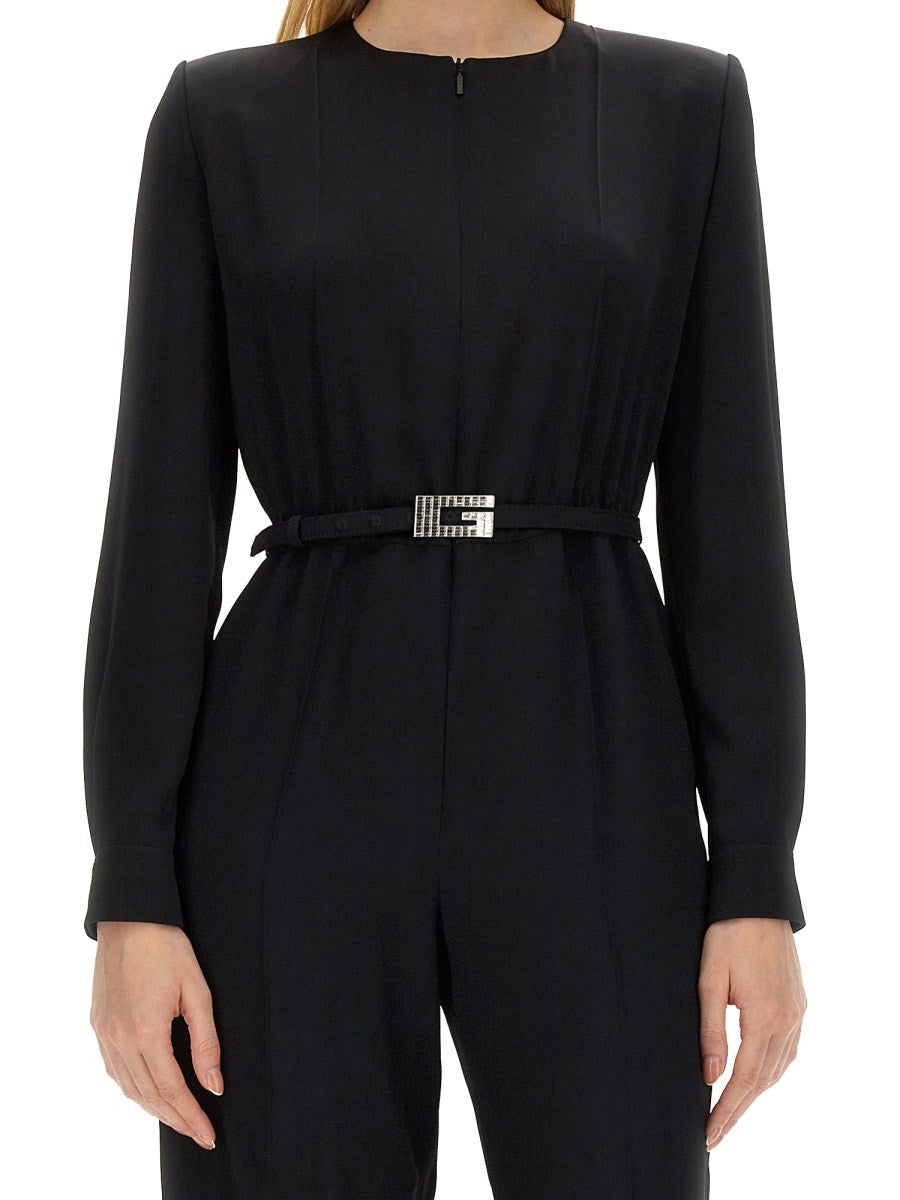 VISCOSE JUMPSUIT WITH BELT