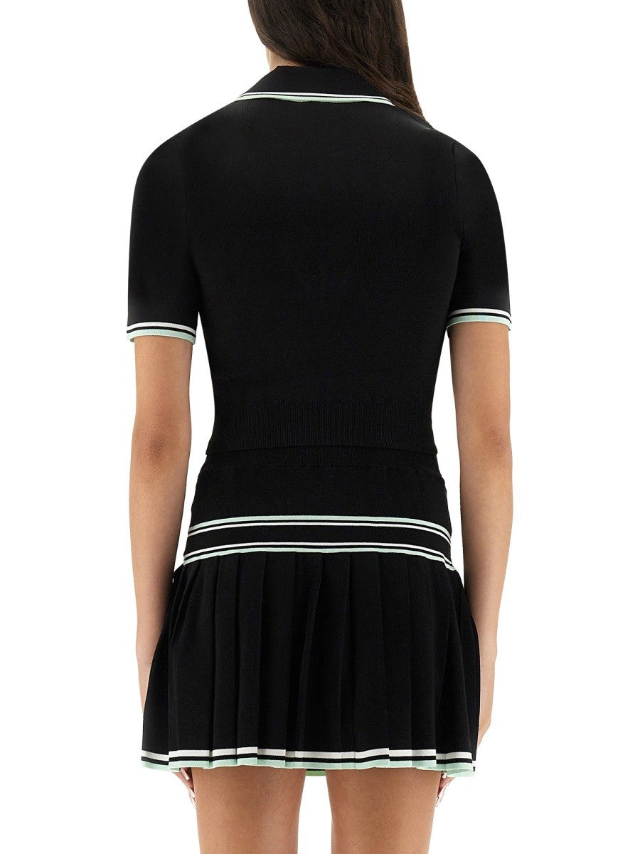 VISCOSE V-NECK POLO SHIRT