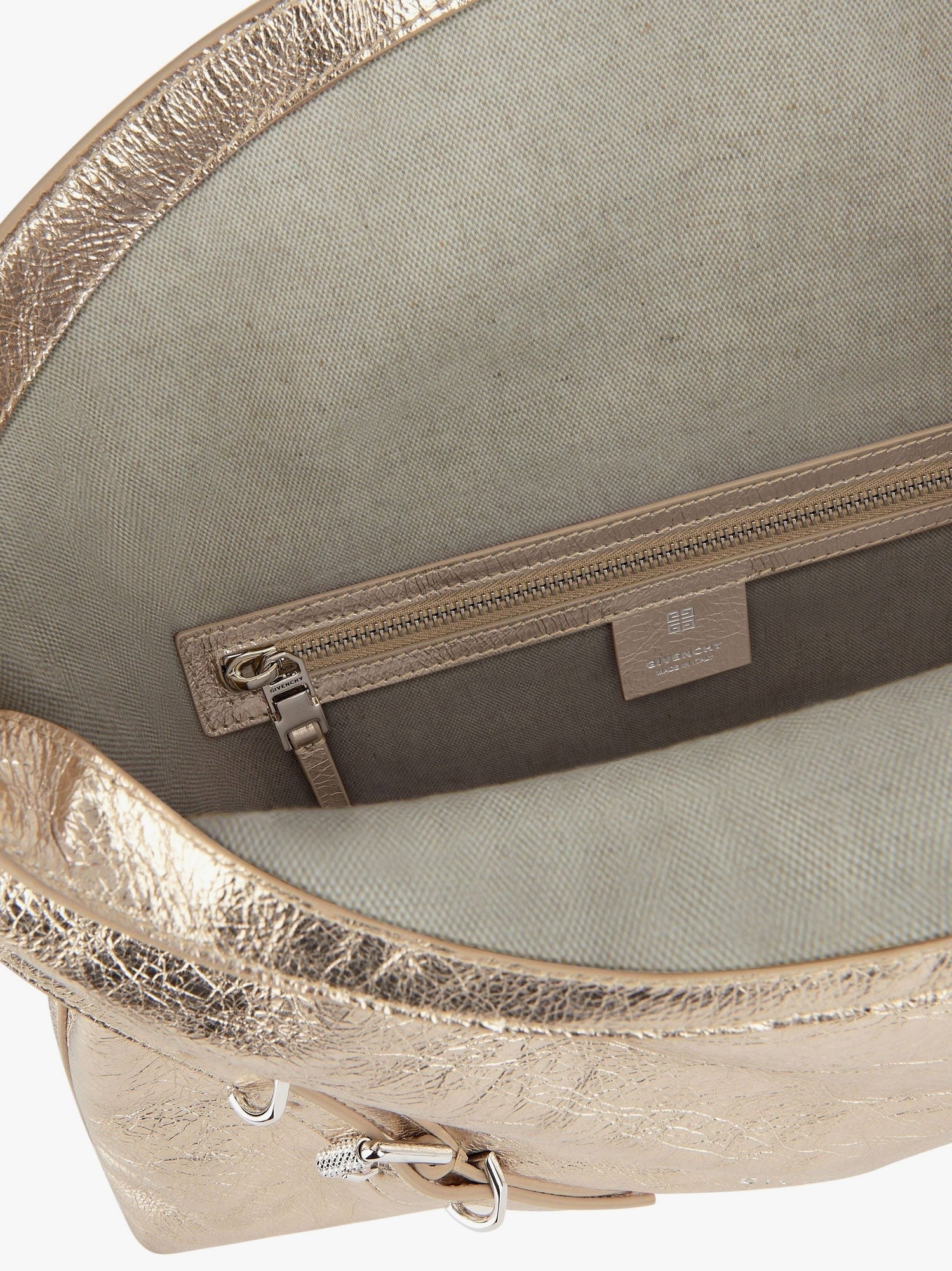 Voyou metallized leather shoulder bag