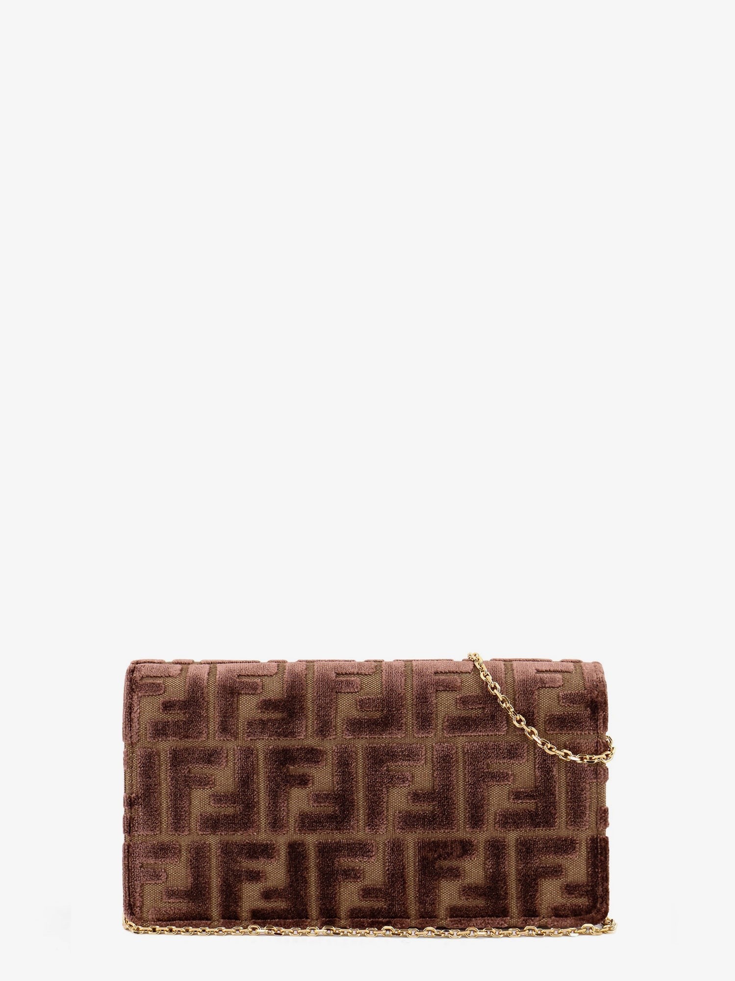 Wallet On Chain Baguette FF velvet jacquard bag