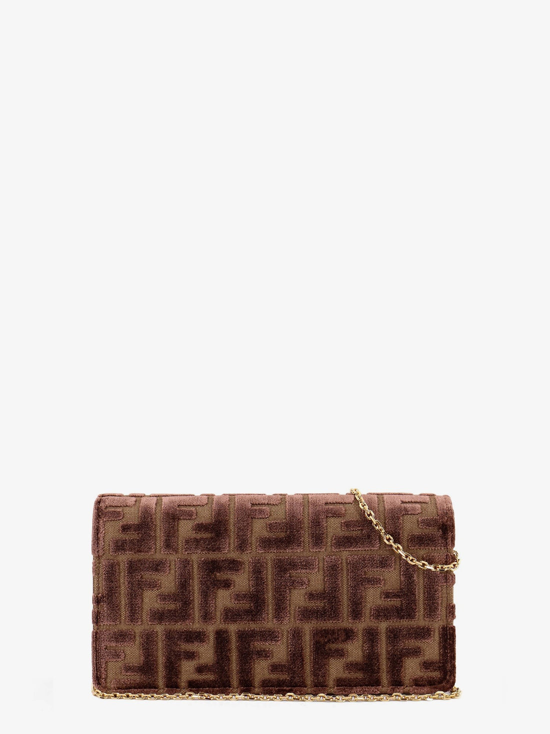 Wallet On Chain Baguette FF velvet jacquard bag