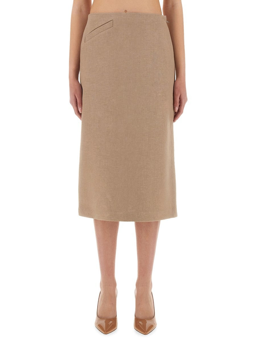 WAXED LINEN SKIRT