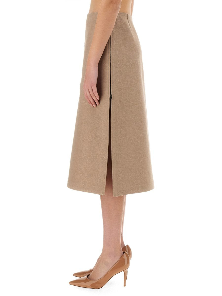 WAXED LINEN SKIRT