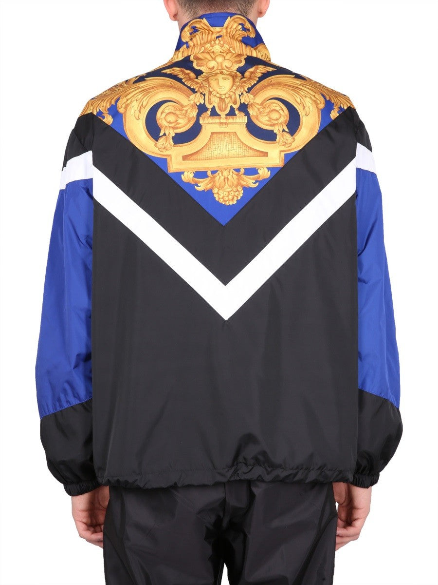 WINDPROOF JACKET WITH BAROQUE PRINT