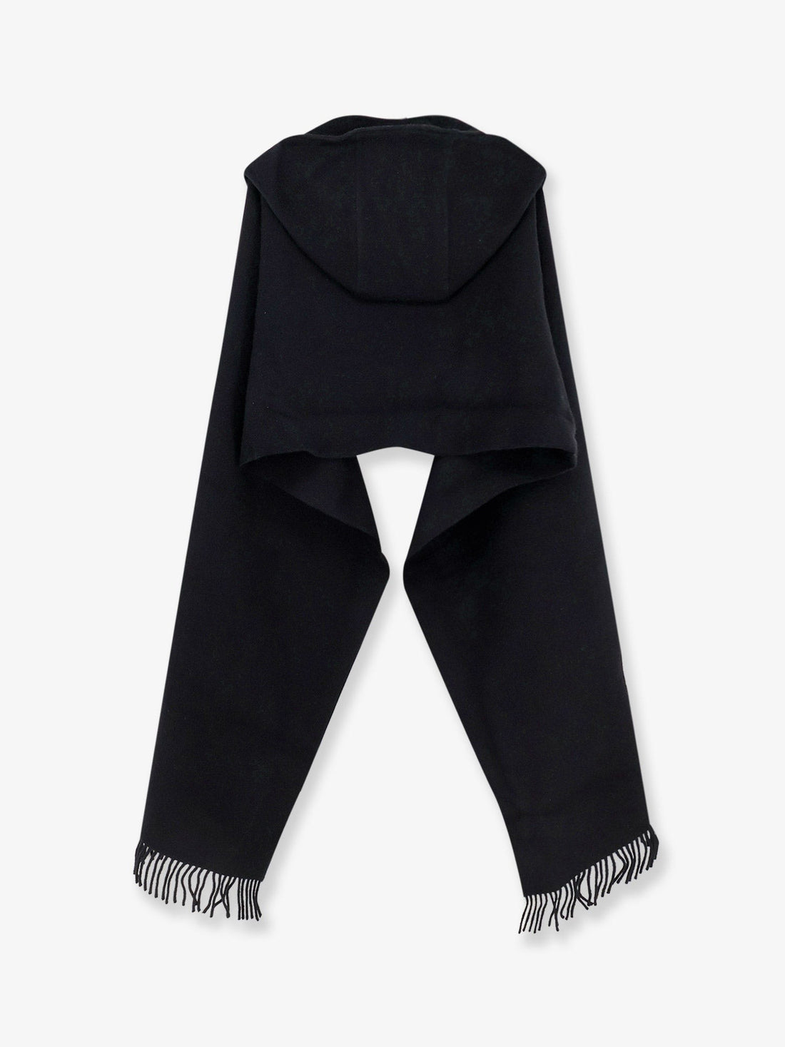 Wool and cashmere scarf with hood