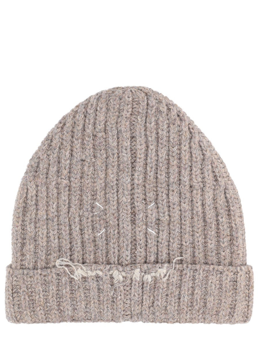 WOOL AND COTTON BLEND BEANIE
