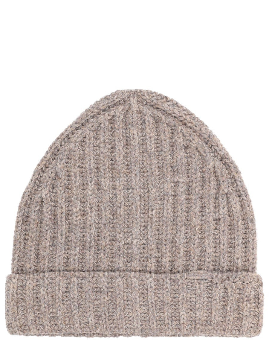 WOOL AND COTTON BLEND BEANIE