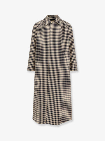 Wool and cotton coat with Vichy motif