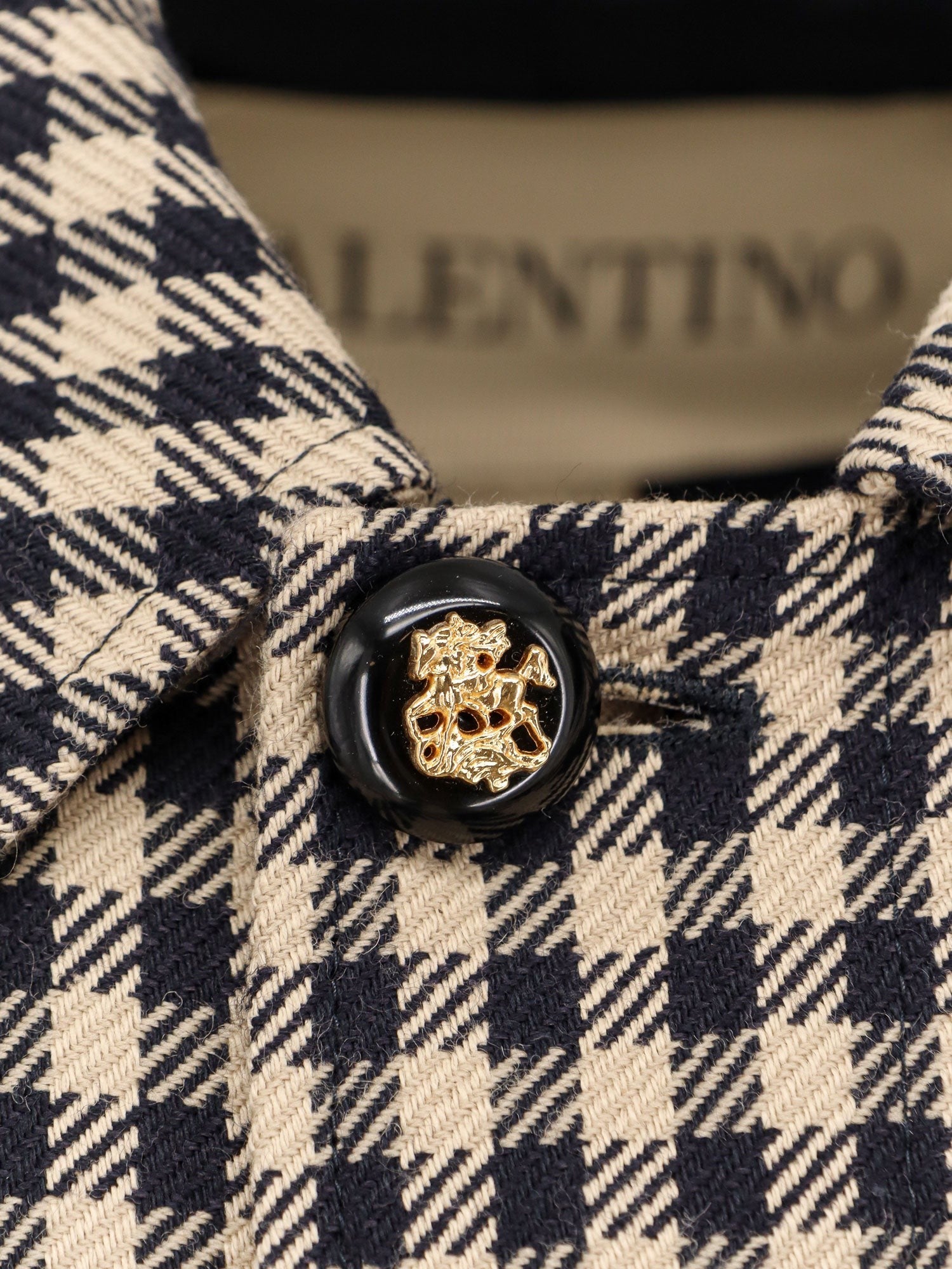 Wool and cotton coat with Vichy motif