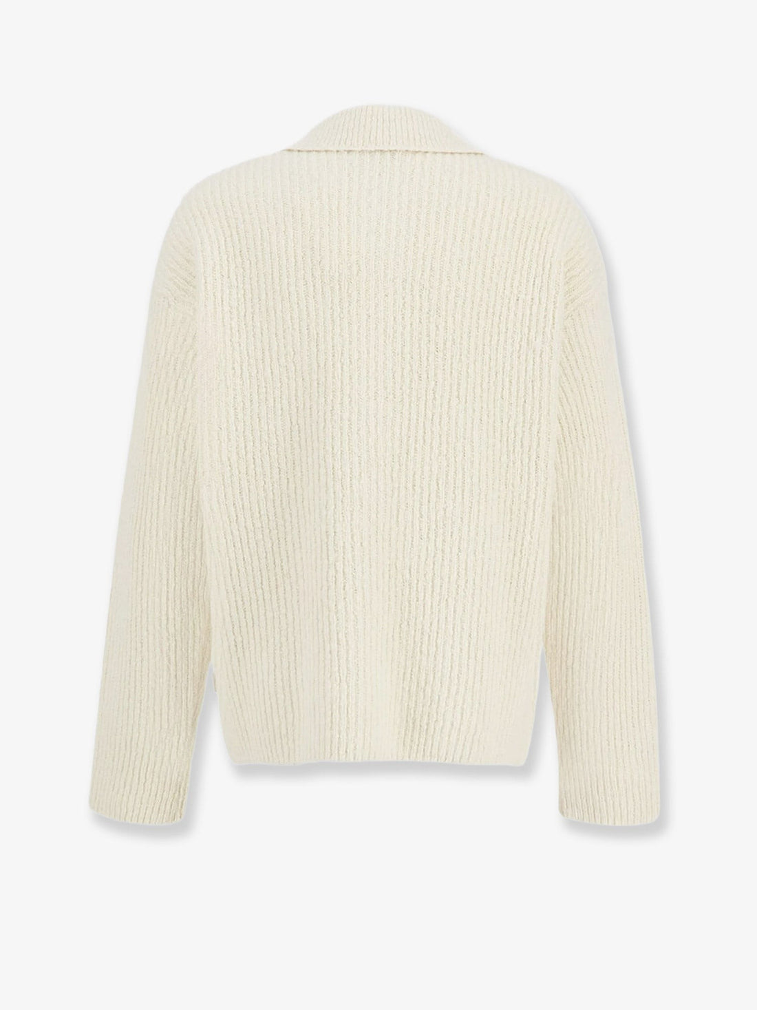Wool and cotton ribbed cardigan