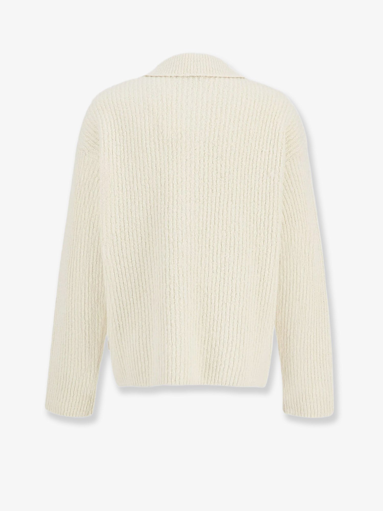 Wool and cotton ribbed cardigan