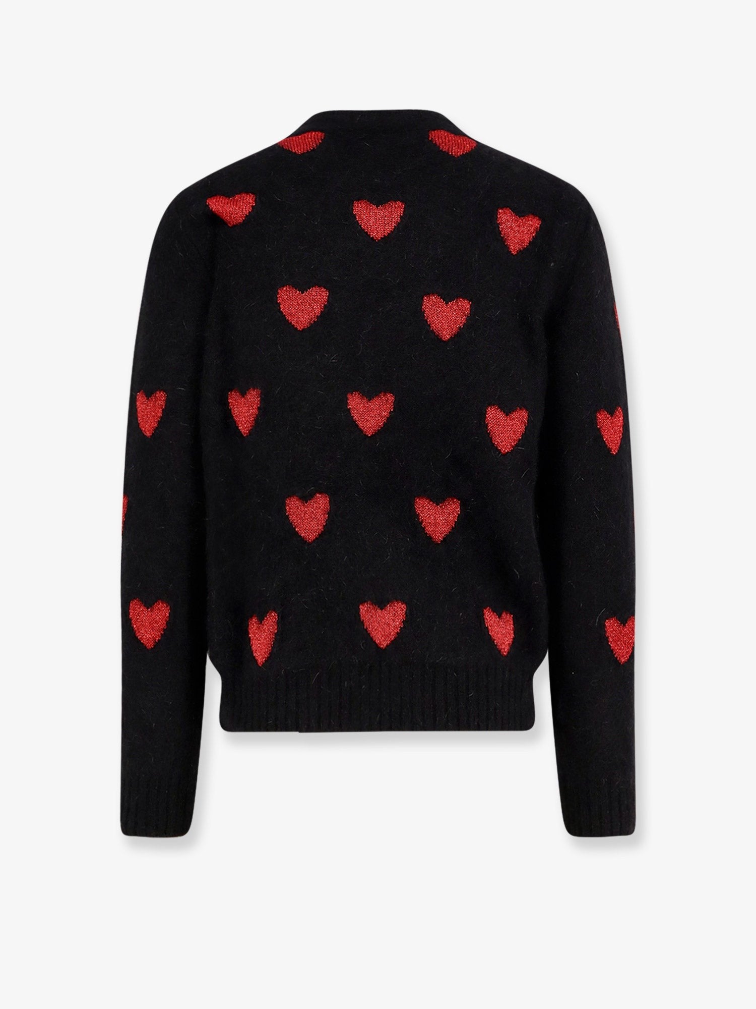 Wool and mohair sweater with lurex hearts