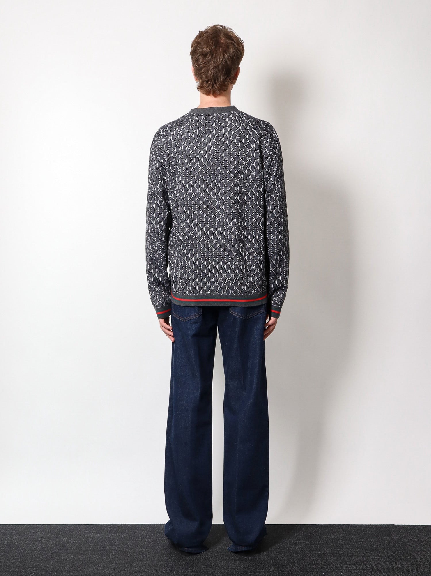 Wool and silk cardigan with gg motif