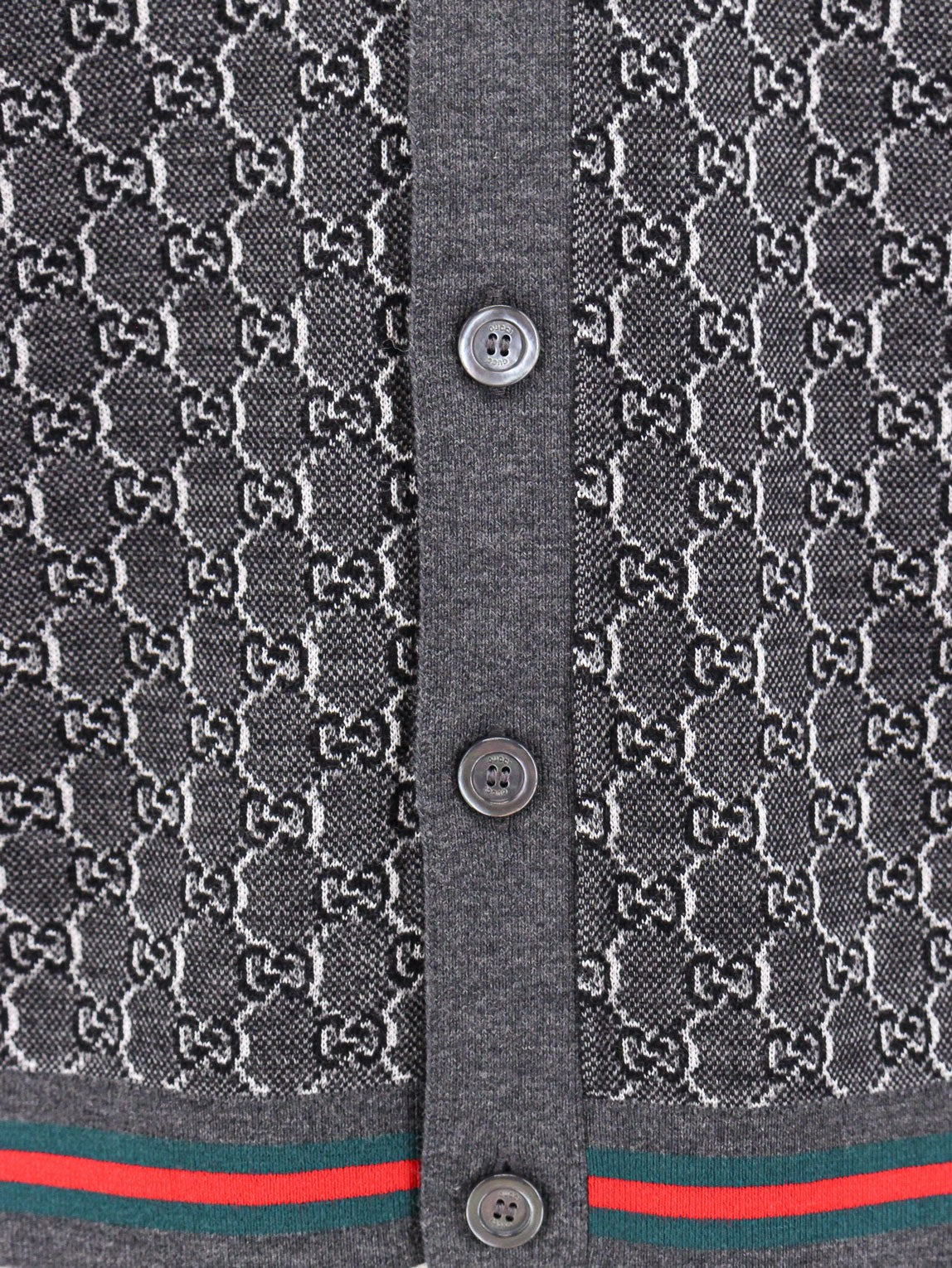 Wool and silk cardigan with gg motif