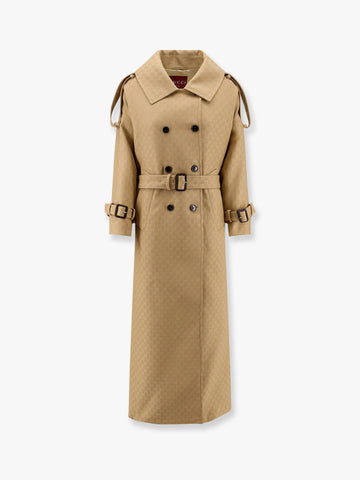 Wool and silk crepe coat with all-over GG motif