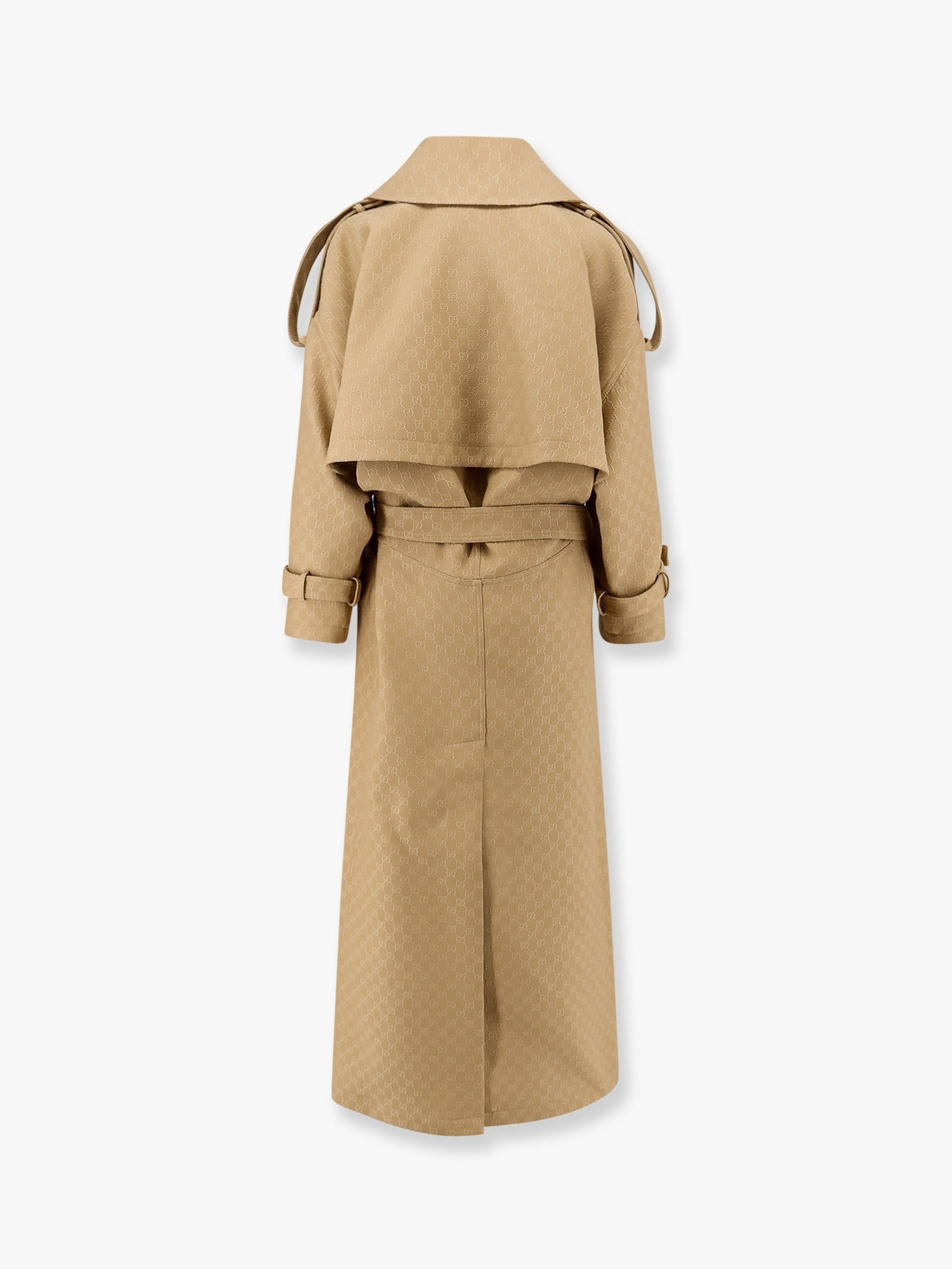 Wool and silk crepe coat with all-over GG motif