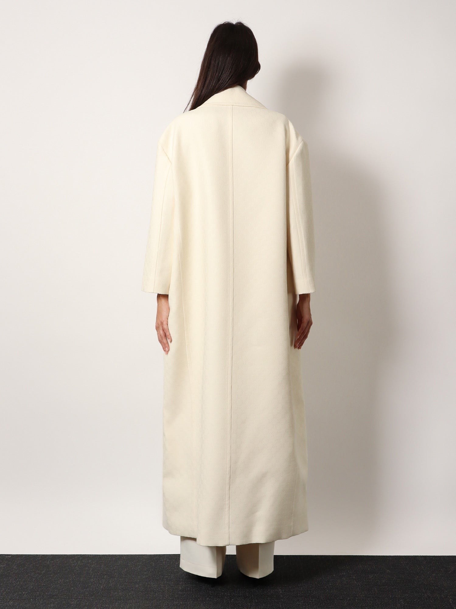 Wool and silk crepe coat with all-over GG motif