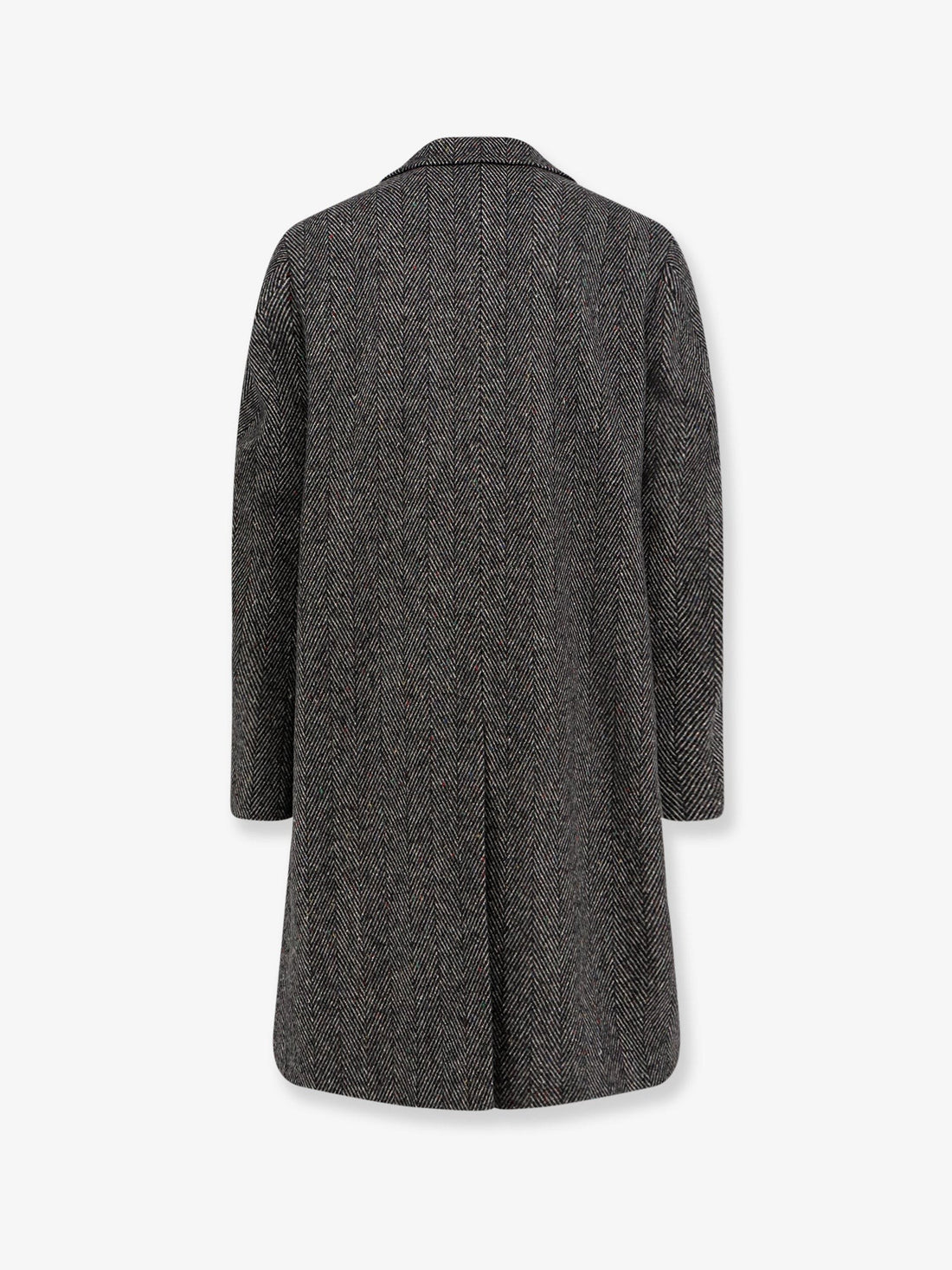 Wool blend coat with herringbone motif