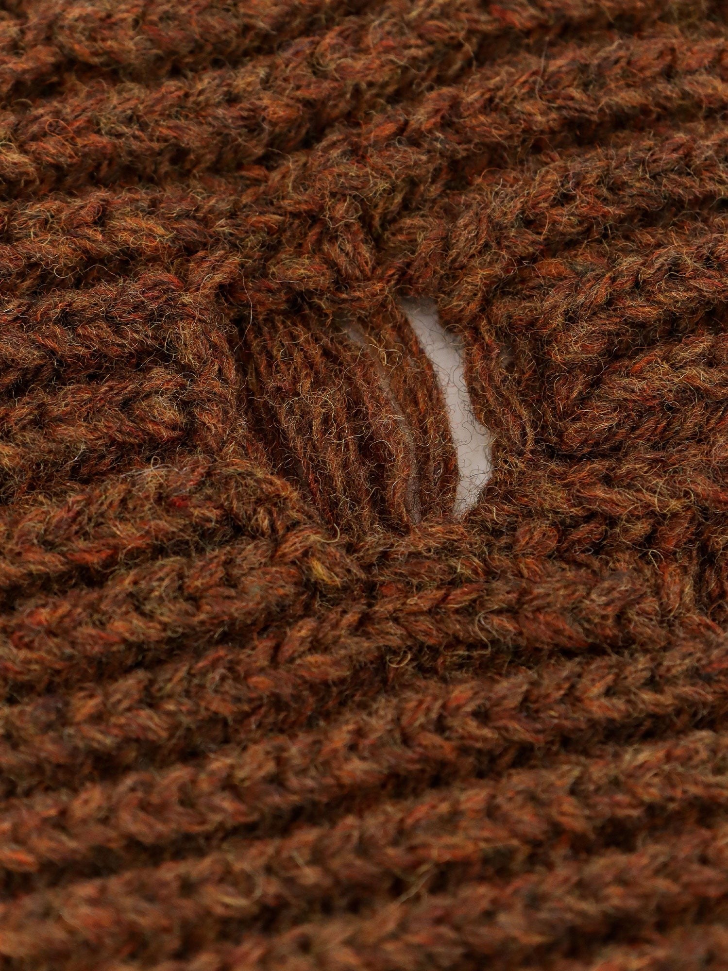 Wool blend scarf with distressed effect