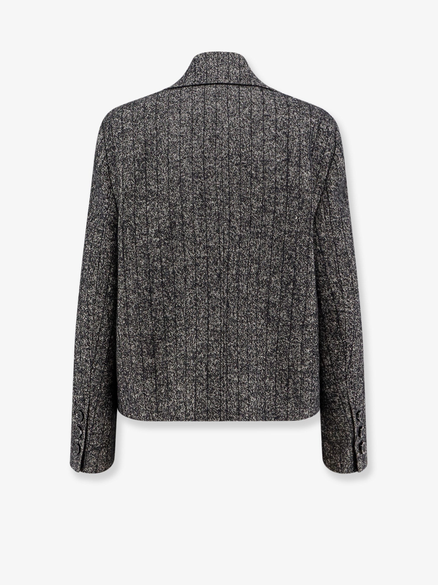 Wool blend striped double-breasted blazer