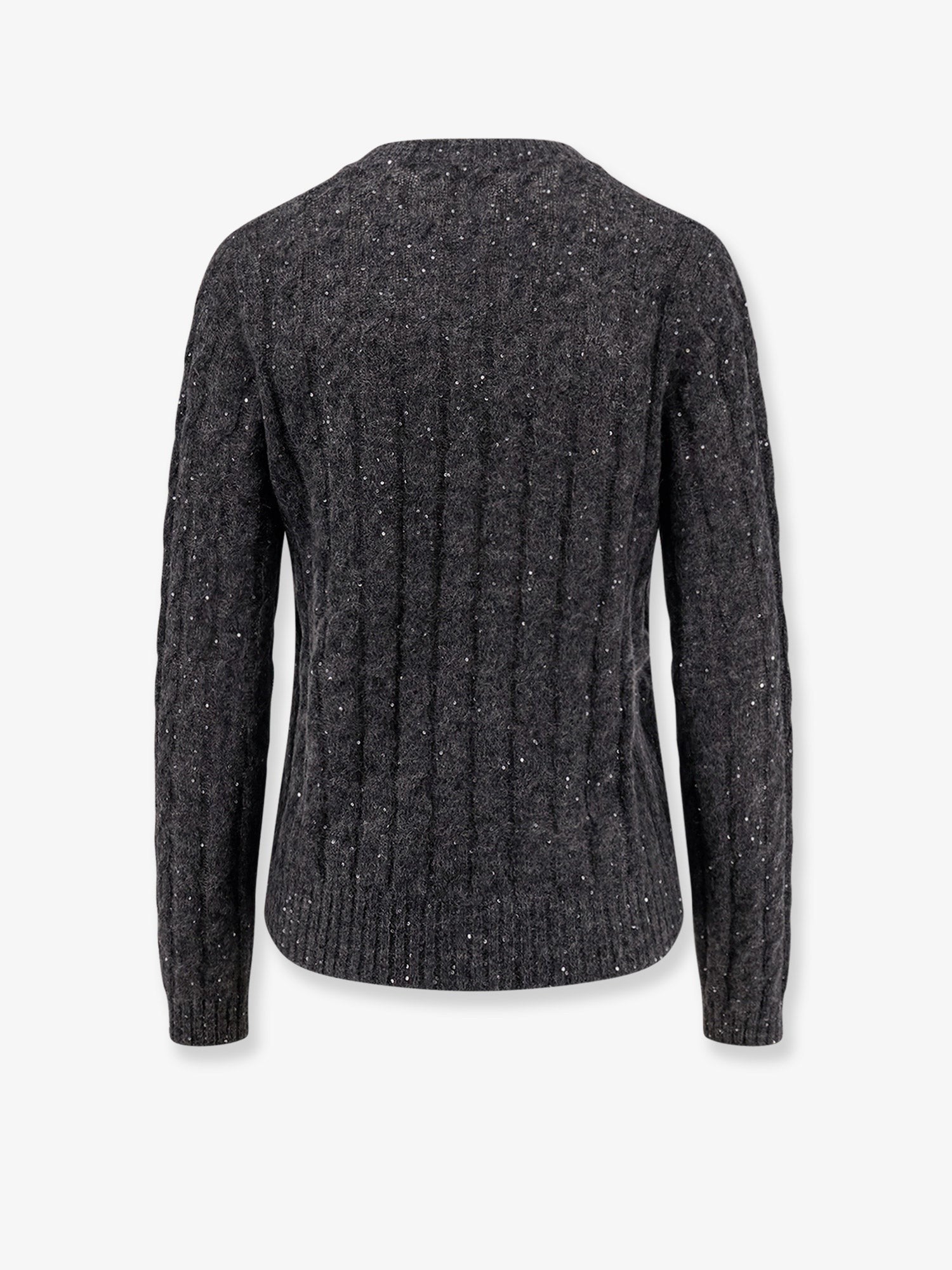 Wool blend sweater with all-over sequins