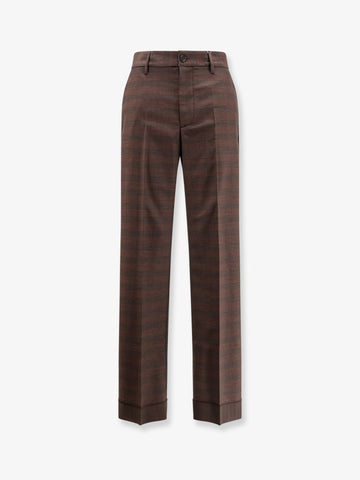Wool blend trousers with raw-cut edges