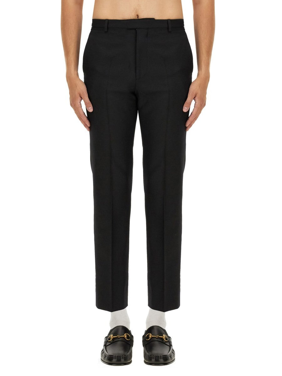 WOOL BLEND TWILL PANTS