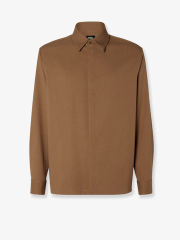 Wool gabardine shirt