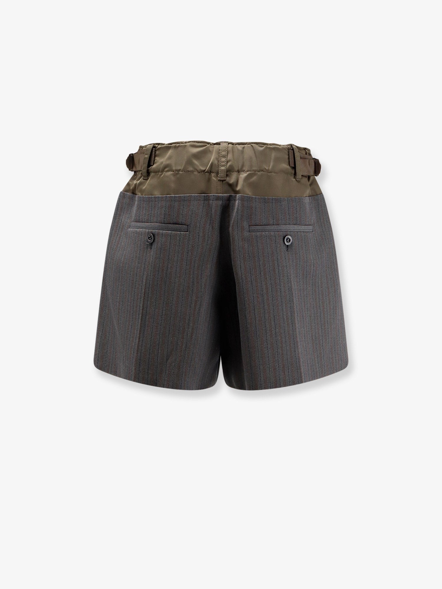 Wool shorts with nylon details