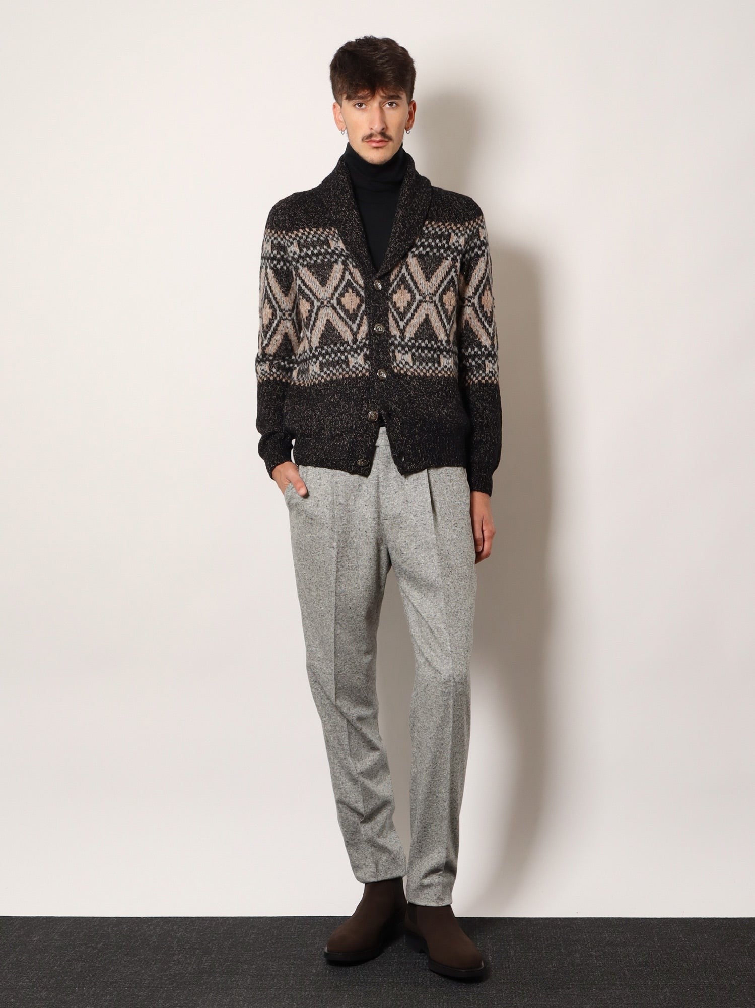 Wool, silk and cashmere cardigan