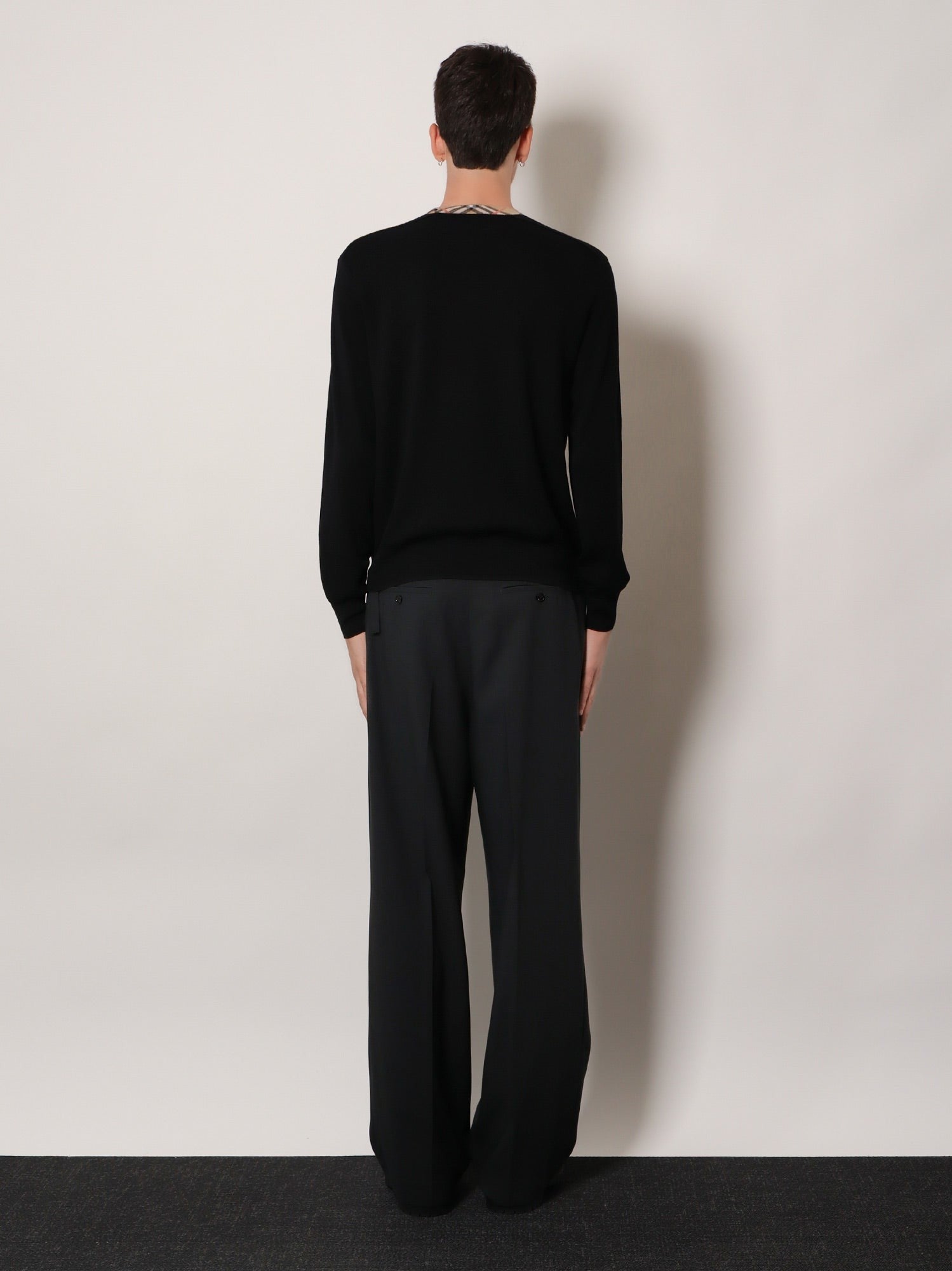 Wool sweater with Check profiles